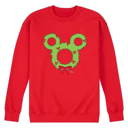 Мужской флисовый свитшот Disney Ears Wreath, красный
