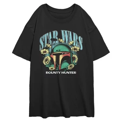 Футболка Junior's Boba Fett Bounty Hunter с цветочным принтом, черная