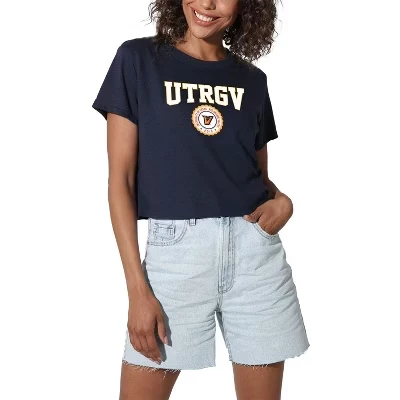 Укороченная футболка с надписью Collegiate Seal от женского Университета Штата Техас в Долине Рио-Гранде