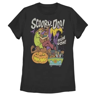 Женская футболка Scooby Doo Ruh Roh Halloween Night черного цвета