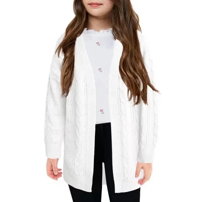 Кардиган для девочки Yesfashion открытый, белый