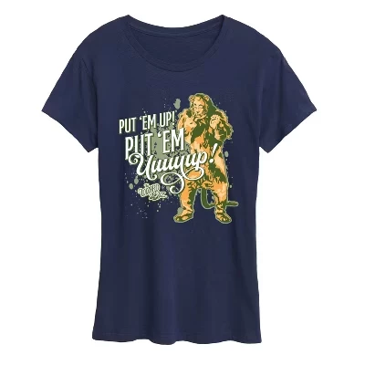Женская футболка с коротким рукавом Cowardly Lion Put Em Up с графическим рисунком