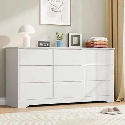 Комод GustoWave с 9 ящиками, 150 см, белый
