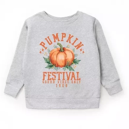 Детский свитшот The Juniper Shop Pumpkin Festival, серый меланж
