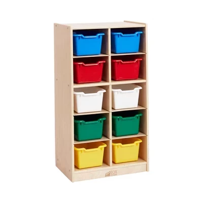 Шкаф для хранения ECR4Kids 10 секций на колесах, ассорти