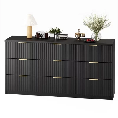 Комод COZONY 160 см, 9 ящиков, чёрный
