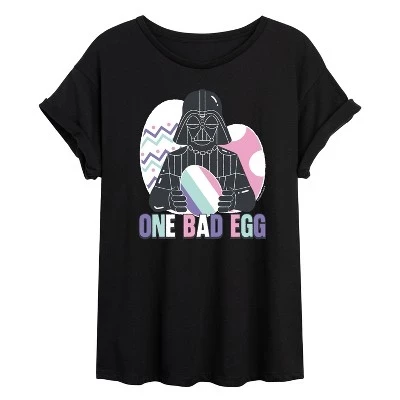 Женская футболка с объемным рисунком One Bad Egg Vader, черная