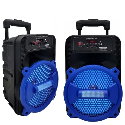 Колонка TopTech Rock-8 1500 Вт с диско‑светом, синяя