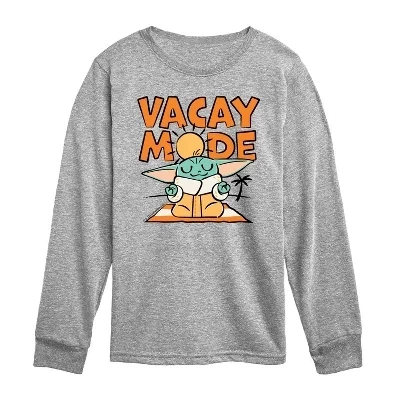 Футболка с длинным рукавом Vacay Mode Grogu с графическим рисунком athletic heather