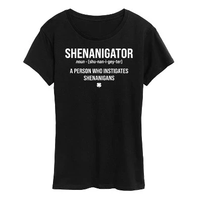 Женская футболка Shenanigator Definition с коротким рукавом и графическим рисунком, черная