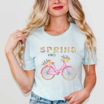 Унисекс-футболка Simply Sage Market Spring Bicycle, синяя