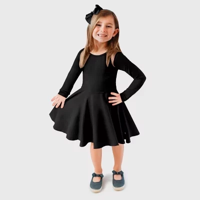 Платье для девочек City Threads из хлопка, черное
