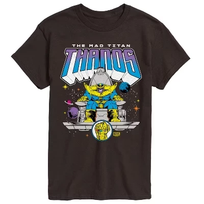 Мужская футболка Marvel Thanos Mad Titan, коричневая