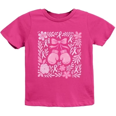 Breast Cancer Boxing Gloves - Youth Short Sleeve Graphic T-Shirt berry