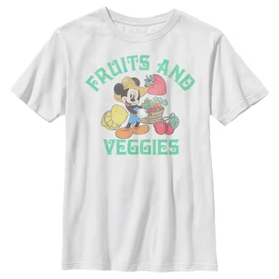 Мальчиковая футболка Disney Mickey Mouse «Fruits and Veggies», белая
