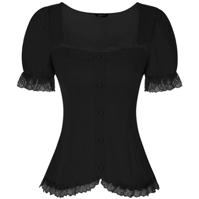 Женская блузка INSPIRE CHIC со шнуровкой, черная