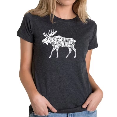 Женская футболка премиум-класса Word Art из смесовой ткани - Moose black