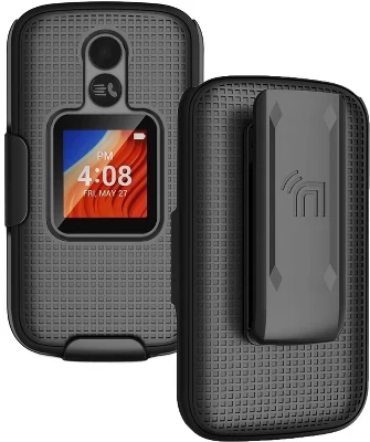 Комбинированный чехол-кобура с зажимом для ремня для Alcatel TCL Flip 2 (T408DL, 4058G, 4058E) черный