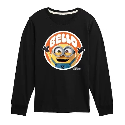 Лонгслив для мальчиков Minions Hello Bello, черный