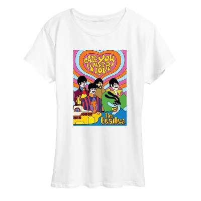 Женская футболка All You Need Is Love с коротким рукавом и рисунком, белая
