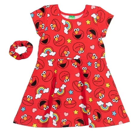 Платье для младенцев Sesame Street с резинкой, красное