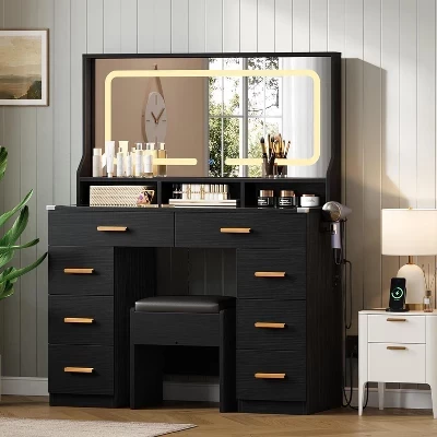 Туалетный столик Fulvari 42″ со светодиодами, черный