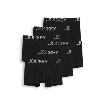 Мужские боксер-брифы Jockey ActiveStretch 4″ 6 шт., черные