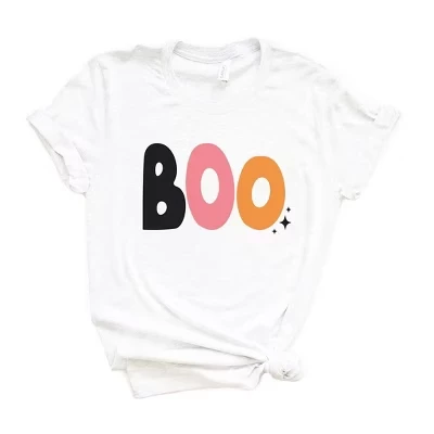 Женская футболка Boo Colorful Stars с коротким рукавом и графическим рисунком белого цвета