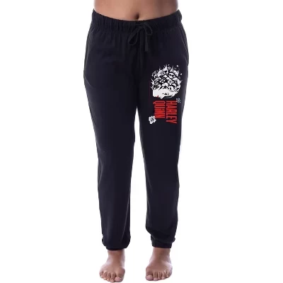 Женские пижамные брюки DC Womens' The Movie Harley Quinn Sleep Jogger Черный черный