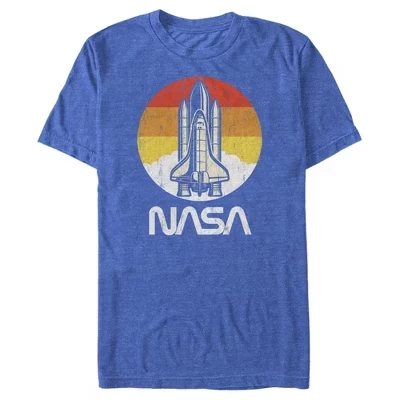 Мужская футболка NASA Sunset Retro Launch, синяя