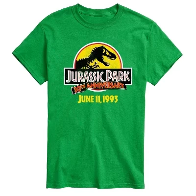 Мужская футболка Jurassic Park, логотип 30 лет, зеленая
