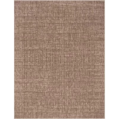 Абстрактный современный коврик Nightscape Flatweave коричневый