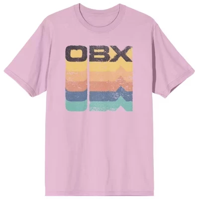 Мужская футболка Cradle Pink с круглым вырезом и коротким рукавом OBX в многослойную полоску розового цвета розовый