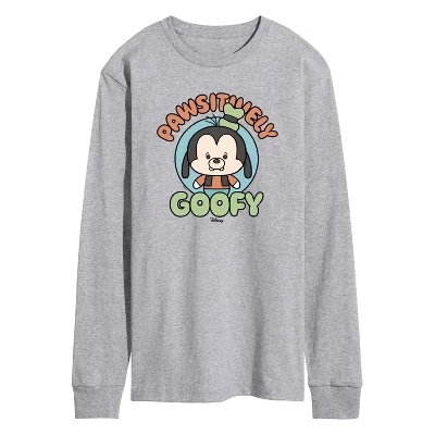 Мужская футболка athletic heather с длинным рукавом и графическим рисунком Pawsitively Goofy