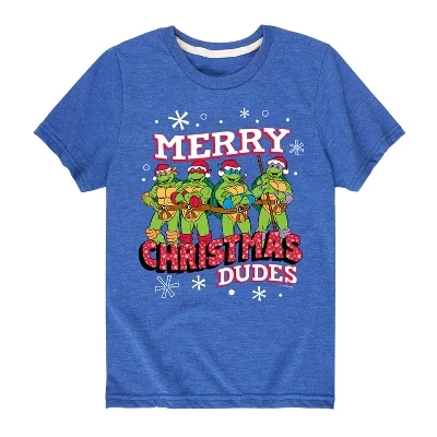 Мальчиковая футболка TMNT Merry Christmas Dude, королевский синий