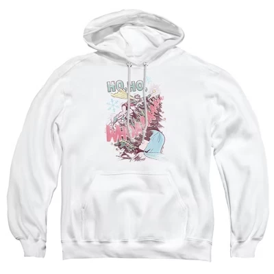 Мужская толстовка с капюшоном Robin Christmas Pull-Over белого цвета