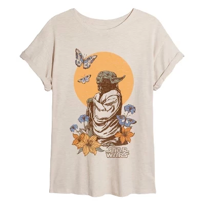Женская футболка с цветочным рисунком Yoda Oversize birch