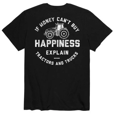 Мужская футболка с коротким рукавом If Money Can't Buy Happiness с графическим рисунком, черная