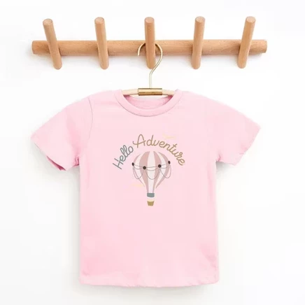 Футболка для девочек The Juniper Shop Hello Adventure Balloons, розовая