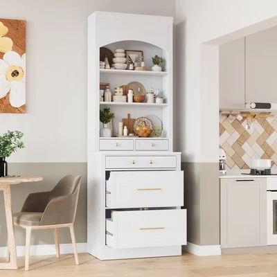 Шкаф-пенал Harper&Bright Designs кухонный с ящиками и полками, белый