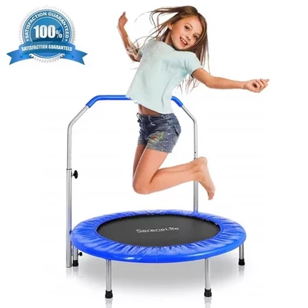 Детский батут SereneLife SLSPT365 с поручнем, 91 см