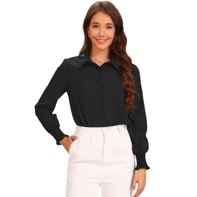 Женский боди INSPIRE CHIC, воротник, длинные рукава, черный