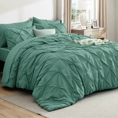 Комплект постельного белья Bed in a Bag с постельным бельем, всесезонное постельное белье Solid Diamond Pintuck, роскошный комплект постельного белья GentleSoft™ в складку, подарок для всей семьи
