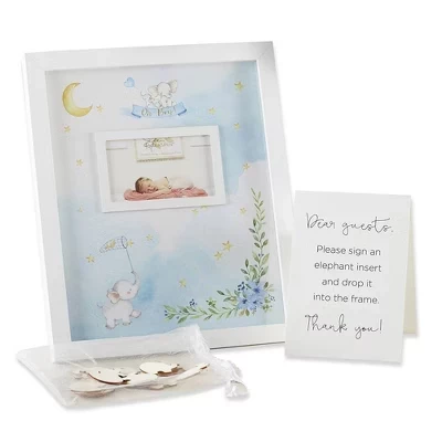 Гостевая книга Elephant Baby Shower альтернативного синего цвета