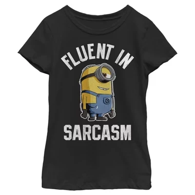 Футболка для девочек Despicable Me Minion, черная
