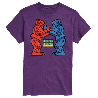 Мужская футболка Rock Sock Em Robots с коротким рукавом и графическим рисунком фиолетового цвета