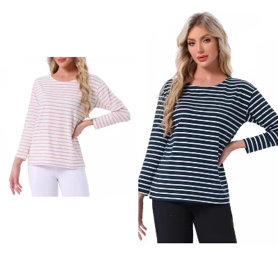 Женский лонгслив пижамный INSPIRE CHIC, 2 шт., синяя/розовая
