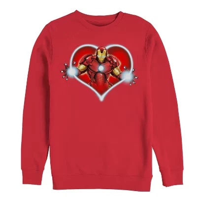 Мужской свитшот Marvel Iron Man Heart Frame, красный