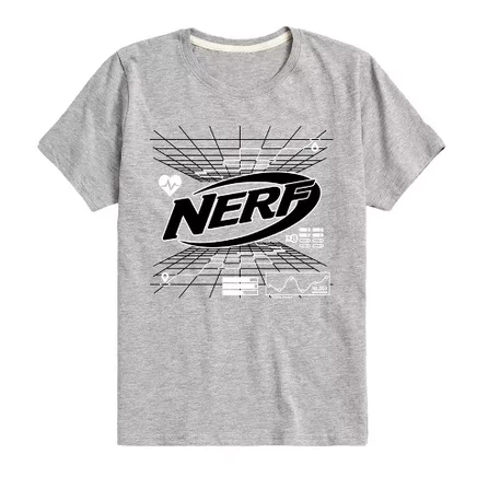 Футболка для мальчиков Nerf Grid Map, серый меланж