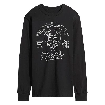 Men's -  - Welcome to Kyoto Long Sleeve Graphic T-Shirt black